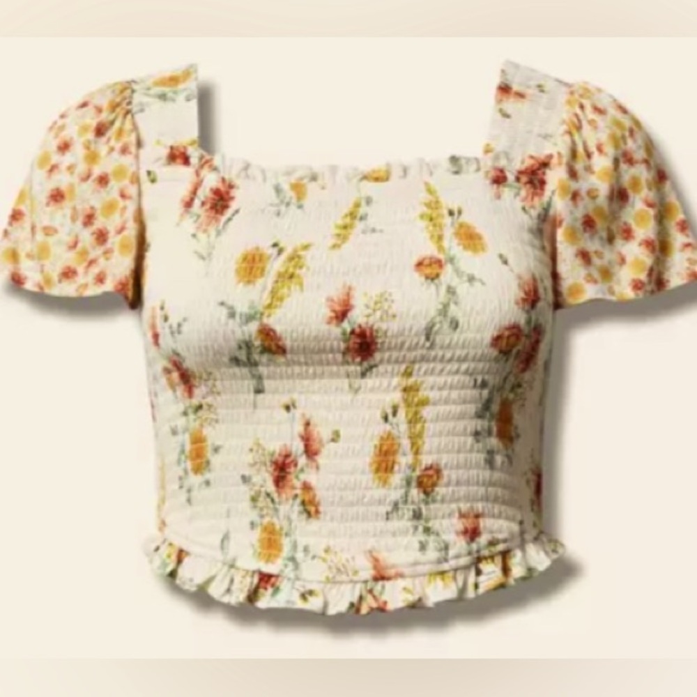 NWT Torrid smocked puff sleeve crop top, Torrid size 6, 6X